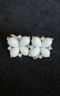 Vintage LISNER Silver Tone/ White BRACELET & EARRINGS Set — photo 6
