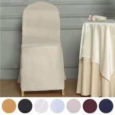 50 pcs Polyester BANQUET CHAIR COVERS Wedding Dining Room Decor Supplies Event