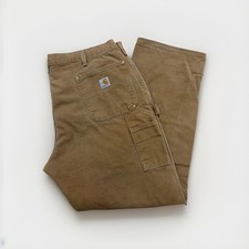 Carhartt Double Knee Pants 40x30 Loose Original Fit Made In USA B01-BRN