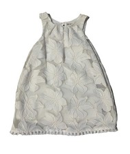 Girls Beautiful Sleeveless White Lace Dress Cotton Lining Elegant Button Closure