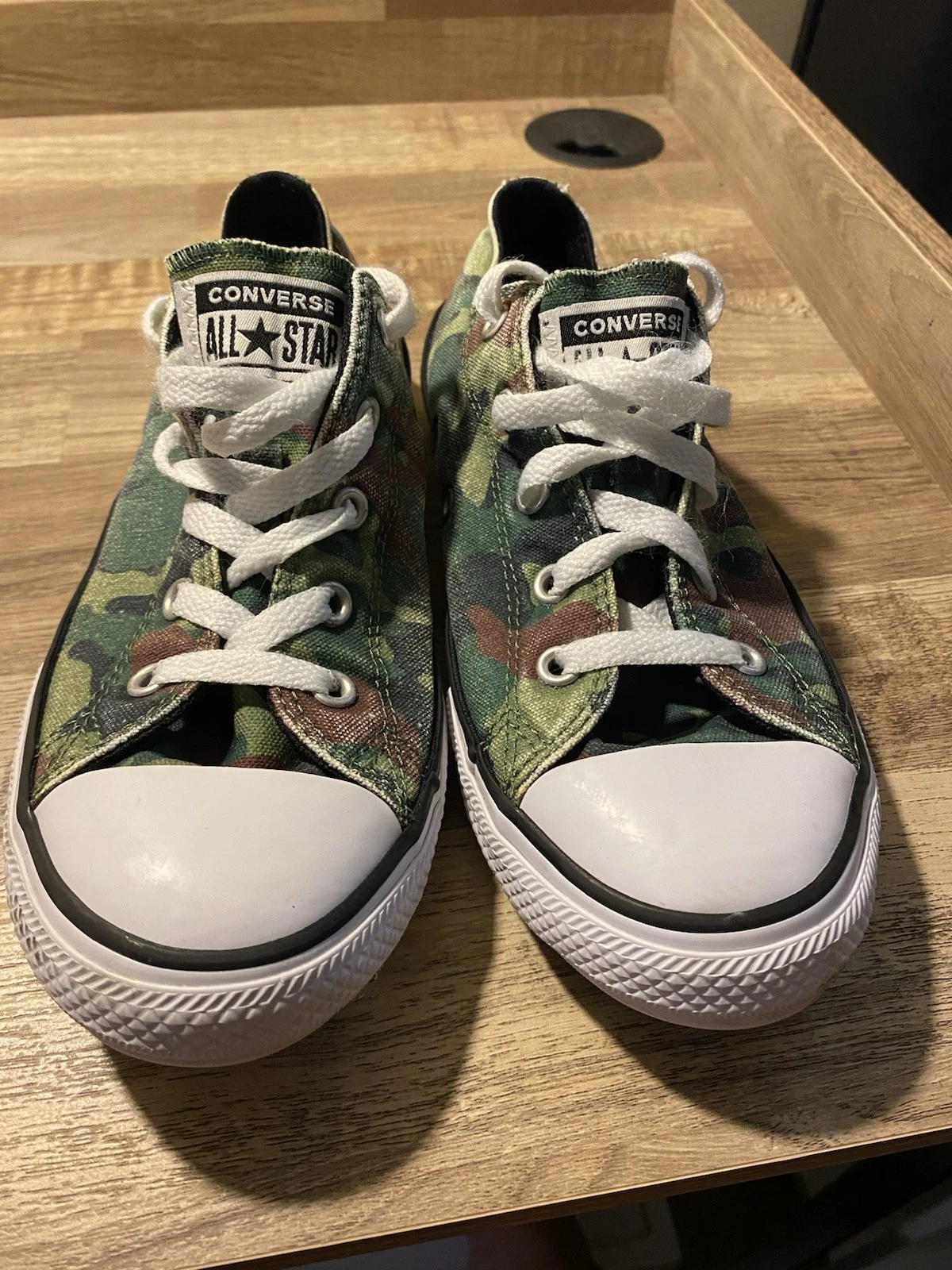 Converse All Star Low Top Tela Mimetica Mimetica Junior Taglia 3 Buone Condizioni
