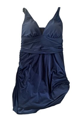 MagicSuit by MiracleSuit Swim Suit Dress 14   One Piece Navy Blue