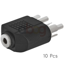 10PCS 3.5mm Mono Female Jack to Dual 2-RCA Male Plug Audio Adapter Y Splitter
