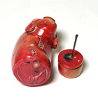 RARE Estate Antique Chinese Coral Hand Carved Ram/Goat Perfume Snuff Bottle — photo 4