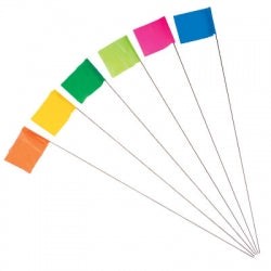 Presco 4'' x 5'' x 30'' White Wire Marking Pin Flags (100 Bundle)