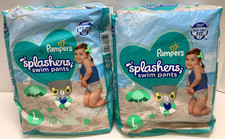 Pampers Splashers Swim Pants, Large 33 lbs , 17ct, Lot of 2