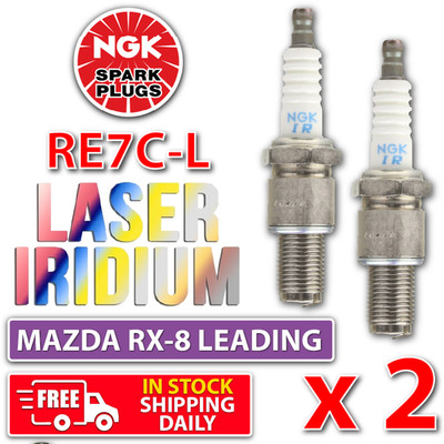 2 x Laser Iridium RE7C-L Leading Plugs for 1.3L 13B-MSP Wankel Rotary RX8 FE