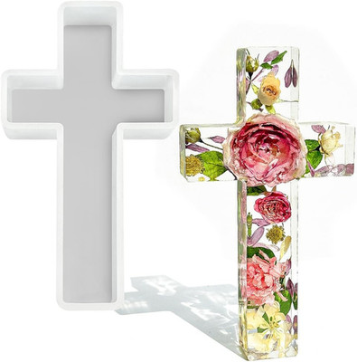 Resin Cross Mold Large Silicone Casting Mold for Resin with Deep Cross Design