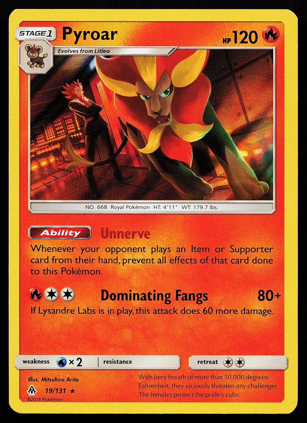 Pyroar 19/131 Holo Rare Forbidden Light Pokemon Card