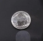 Hand Engraved Buffalo Nickel – Angry Sharp‑Tooth Fish Reverse - Coin Carving