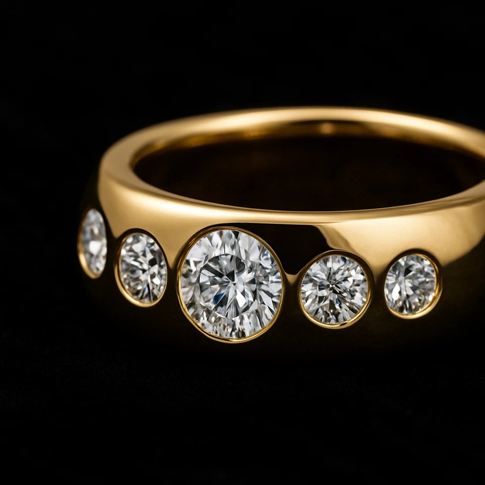 Brillant Ring 750 Gelbgold 18K Damenring 1,25ct Diamant Ring Gr 54 Massiv 17,6g - Bild 1 von 4