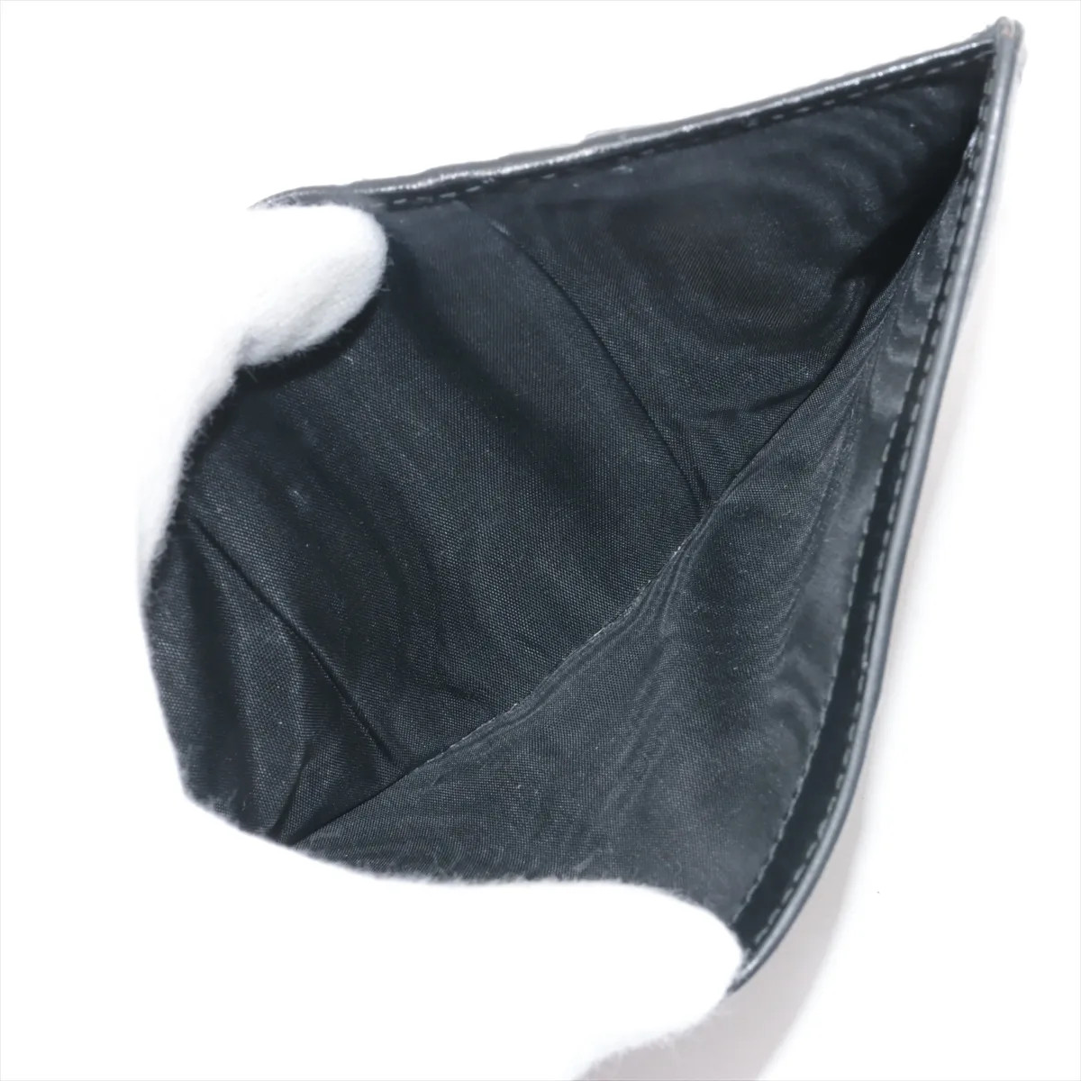 Prada Triangle logo Leather Compact Wallet Black thumbnail 5