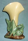 VTG McCoy Art Pottery Calla Lily Vase 8” USA White Yellow Green Excellent