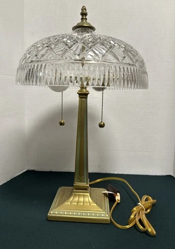 Vintage Waterford Crystal Beaumont Lamp, Signed, 22” Tall, Retired Works Well