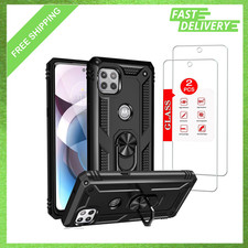 Motorola One 5G Ace Case with Tempered Glass Screen Protector 2 Pack Heavy Duty