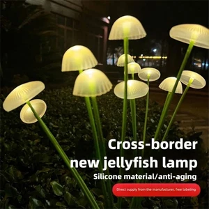 Solar LED Mushroom Jellyfish Fairy Garden Lights Waterproof Decor