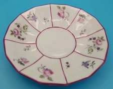 Limoges France Floral Scalloped Saucer Pink R...