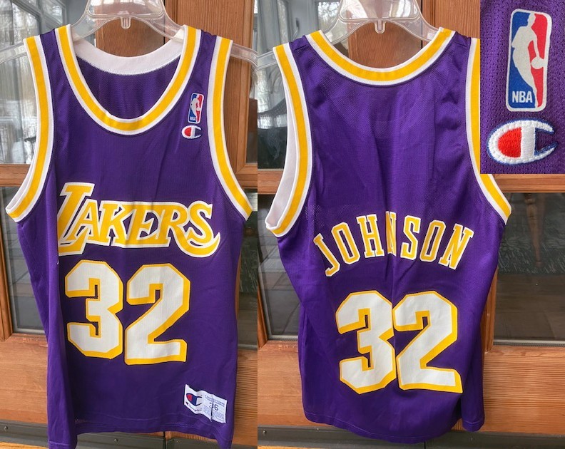 LAKERS 32番 JOHNSON ユニフォーム Champion Vintage MAGIC JOHNSON 32 Los Angeles LA LAKERS Champion JERSEY