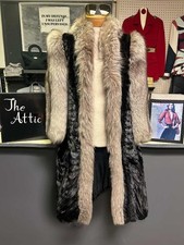 Stunning, Ranch Mink  Crystal Fox Combo, Full length Fur coat, size 10/12.