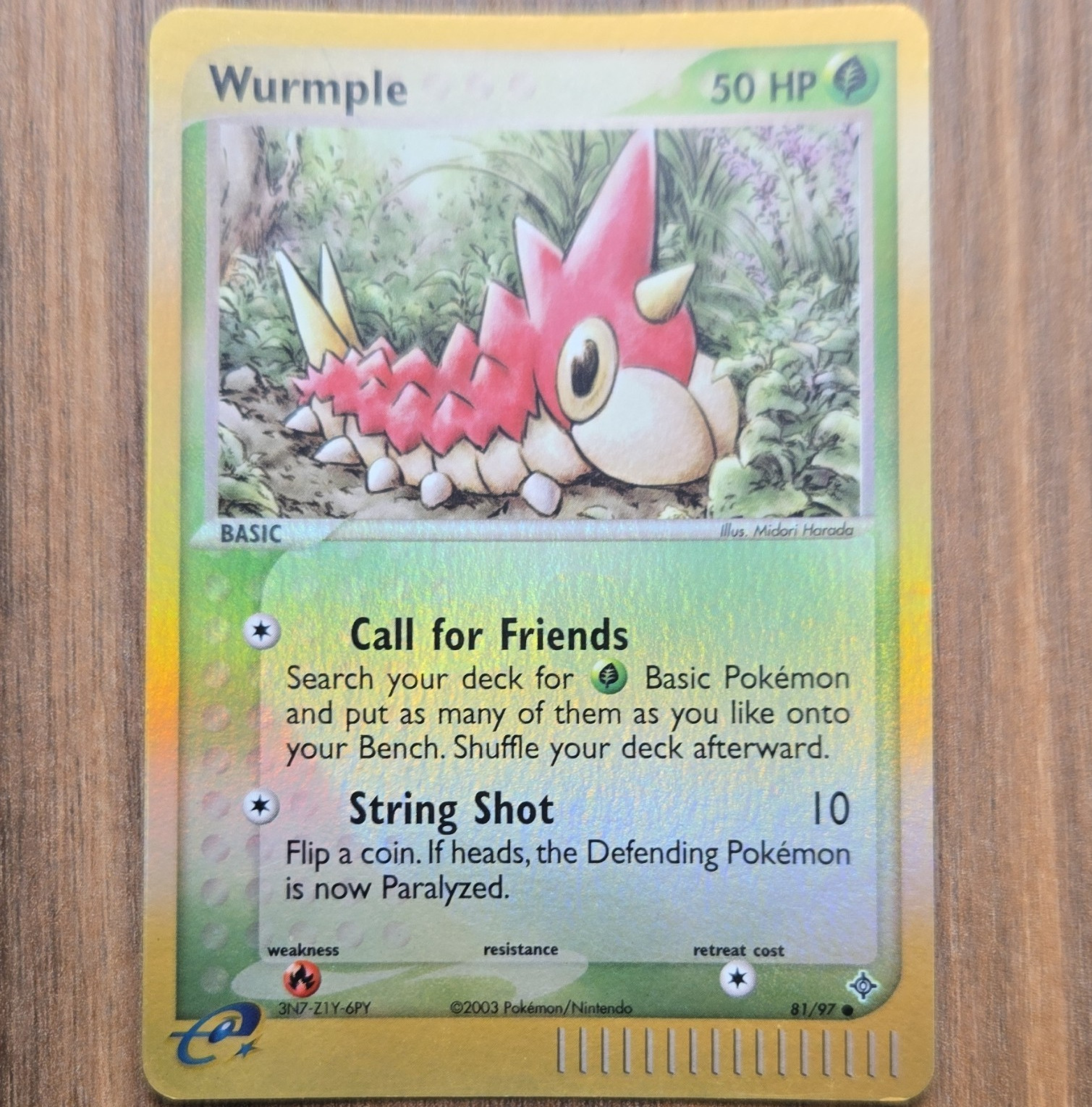 Pokemon TCG Wurmple Reverse Holo EX Sandstorm 81/97 50 HP English 2003