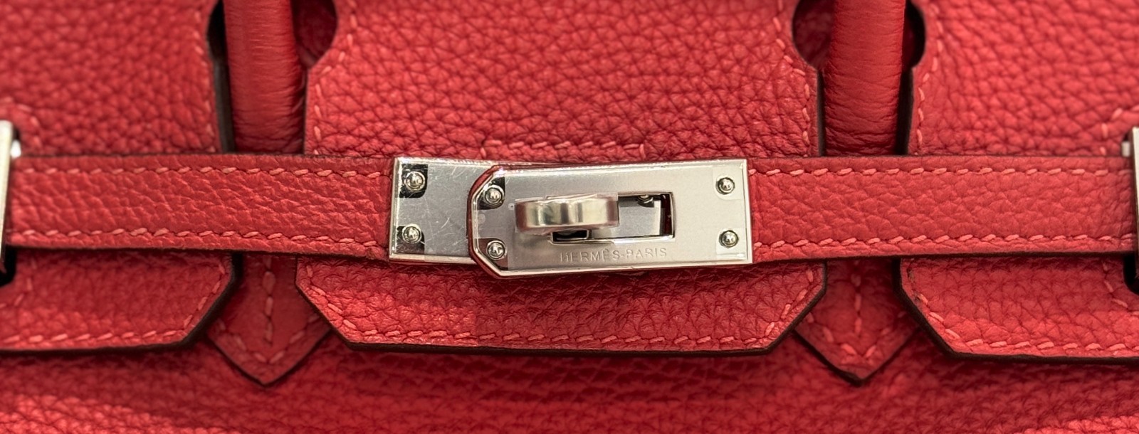 Hermes Birkin 25 Bougainvillea Red Pink Togo Leather Palladium Hardware image 3