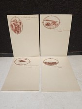 4 SHEETS VINTAGE US SIGNAL CORPS AVIATION SECTION STATIONARY LINDBERGH WRIGHT