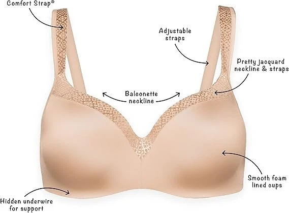 36DD NWT Playtex Love My Curves Balconette Underwire Bra 4823, Nude 36DD - Image 3 of 4
