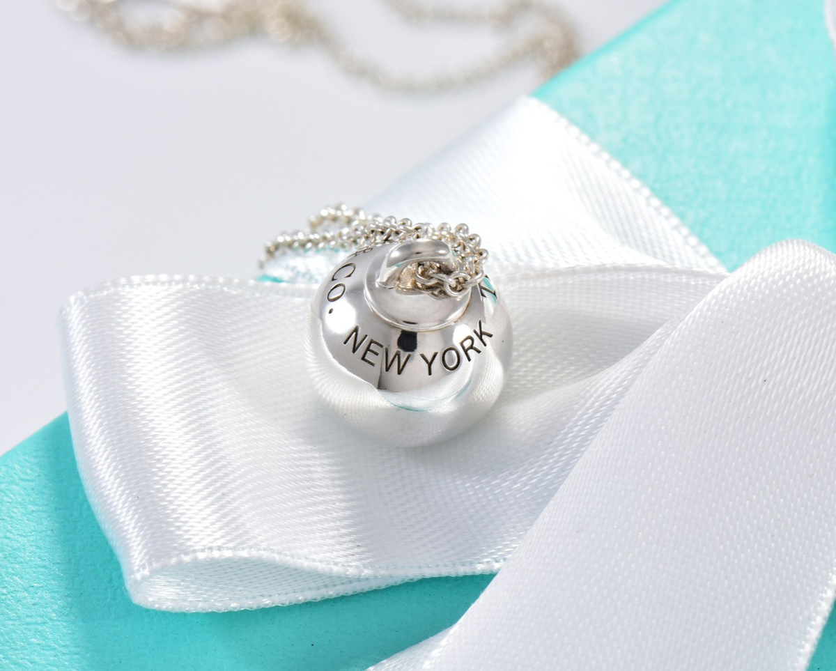 Tiffany & Co Silver HardWear Ball 12mm Pendant 18-20