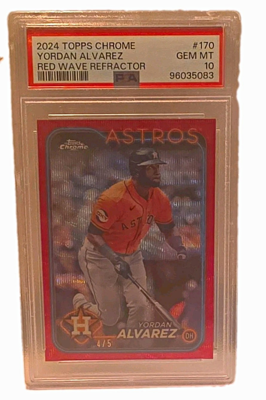 2024 Topps Chrome Red Wave Refractor Yordan Alvarez #170 PSA 10 MINT  /5 Astros