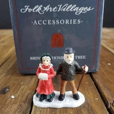 Lang and Wise Folk Art Village Bringing Home The Tree Grandma & Grandpa 30010105