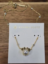 DISNEY  X  KENDRA SCOTT Gold Freshwater Pearl Mickey Mouse Necklace 