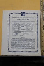 1931 Samson Electric Instructions For Use of The MIK-1 Amplifier Manual