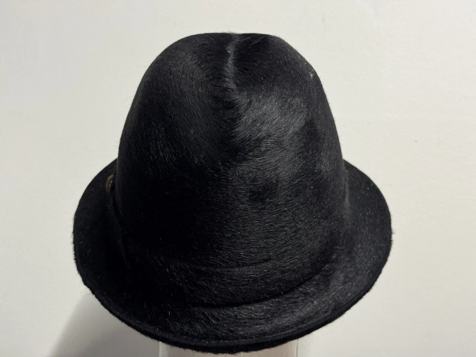 Vintage 1950s Long-Hair Beaver Fur Fedora by Geo. I. Eakle Hat 7 1/8 JT - Image 3 of 4