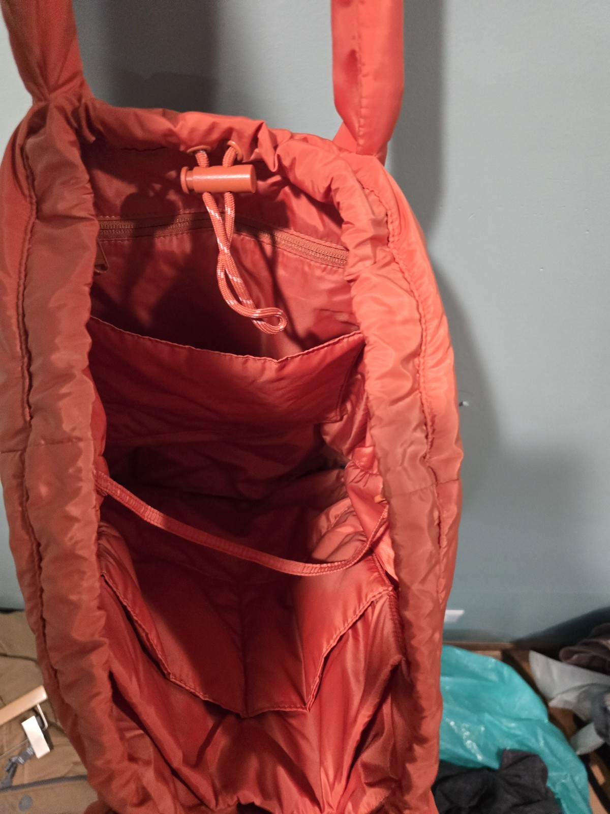 Dagne Dover Orange Pal Drawstring Large Puffy Tot… - image 4