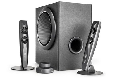 Wavemaster Stax 2.1 Lautsprecher System PC Boxen Soundsystem Subwoofer schwarz