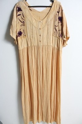 Maracuja Womens Vintage Boho Hippie Maxi Smock Festival Dress - (h38)