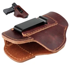 Genuine Leather Tactical IWB Gun Holster for Most Handgun Pistol Concealed Carry