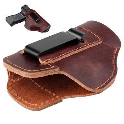 HUNTVP Genuine Leather Tactical IWB Gun Holster for Most Handgun Pistol Concealed Carry