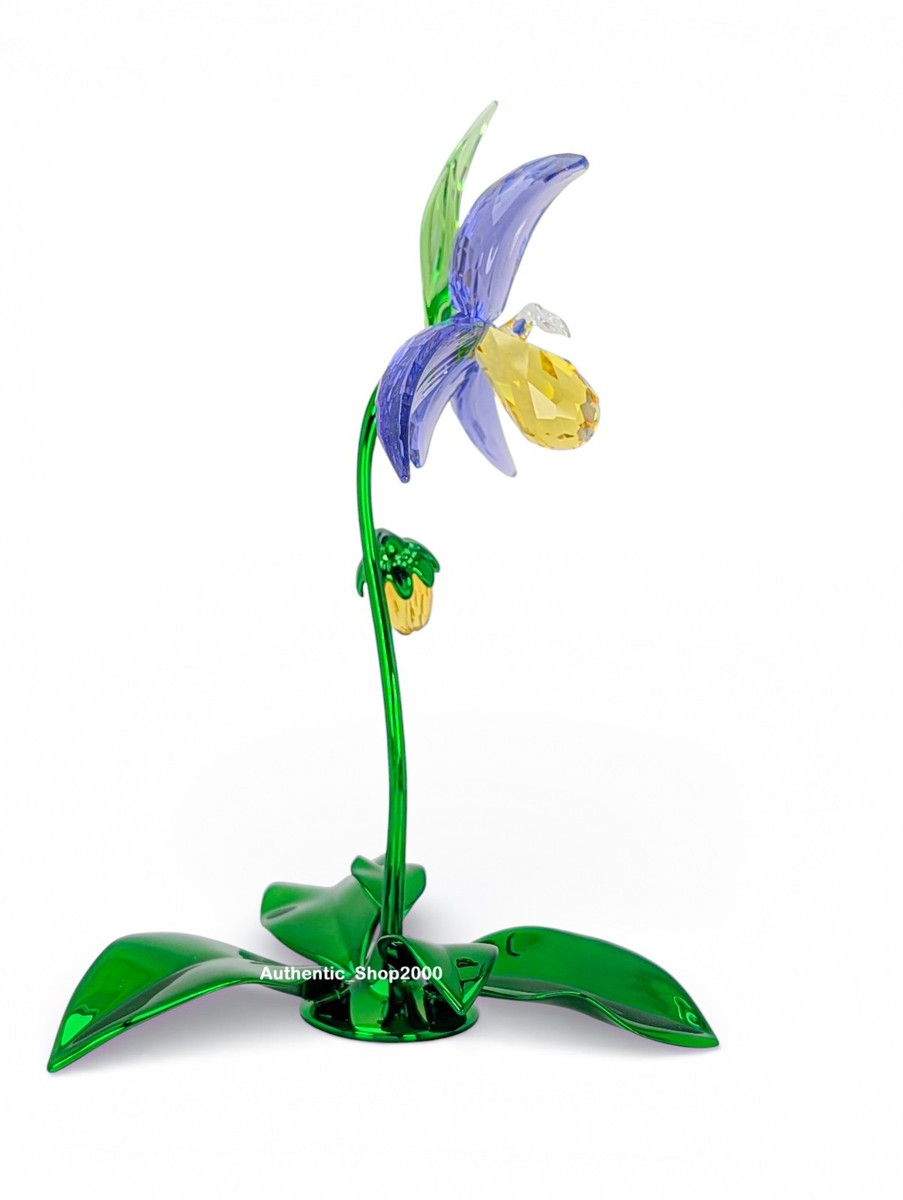 New 100% Authentic SWAROVSKI Florere Lady Slipper Orchid Decor