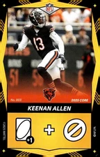 KEENAN ALLEN 2025 UNO Elite Core Edition Yellow #3 NFL Bears  ID:145836