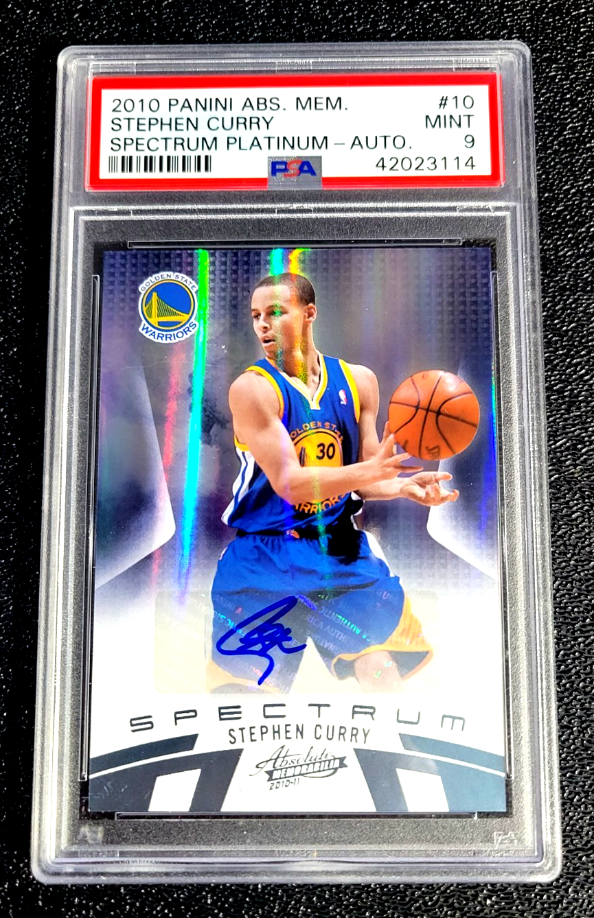 Stephen Curry 2010 PSA 9 ABSOLUTE MEMORABILIA PLATINUM SPECTRA AUTO SP /25 S163 