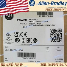 New AB 25B-D4P0N104 PowerFlex 525 1.5kW (2Hp) AC Drive No Filter 25B-D4P0N104/A