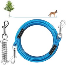 Dog Tie Out Cable, 30 FT Heavy Duty Dogs Lead Cable with 30ft/200lbs, BLUE
