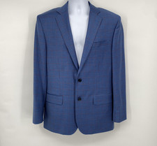 Brooks Brothers Explorer Regent Sport Coat Men 40R Blue Check Wool 2-Bttn Jacket