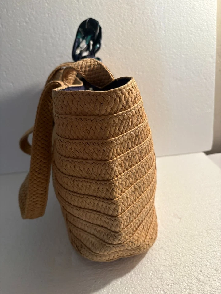 DRAPER JAMES бежевый желтовато-коричневый сплетенный соломы сумка с короткими ручками наплечная сумка Дамская сумка богемное пляж - Изображение 4 из 4