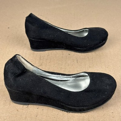 Girls American Eagle Black Wedge Shoes Size 10.5 DAMAGE