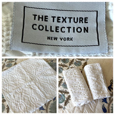 THE TEXTURE COLLECTION WHITE COTTON SQUARE PILLOW COVER SHAMS SZ 20" X 23" QTY 2