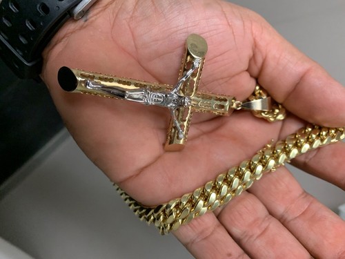 mens 10k gold cross pendant | eBay