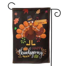 Thanksgiving Turkey double sided garden flag 12" x 18" Same Day Shipping