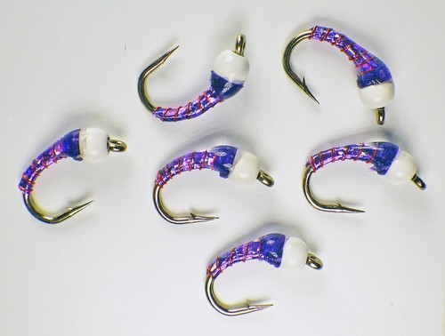 Eistüte Nymphen Chironomid Holo Purple - Premium Forelle Fliegenfischen Fliegen - Bild 18 von 24